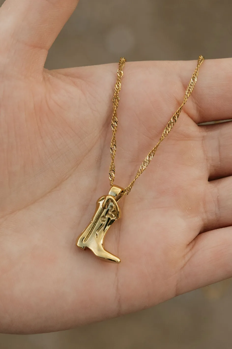 Ali Express Cowgirl Boot Necklace Gold/Silver Outlet