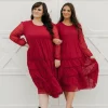 Dongguan Huoyoung Apparel Co Curtis Dress-Maroon Red Fashion