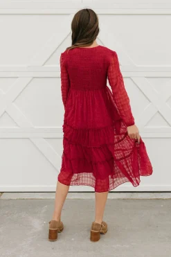 Dongguan Huoyoung Apparel Co Curtis Dress-Maroon Red Fashion