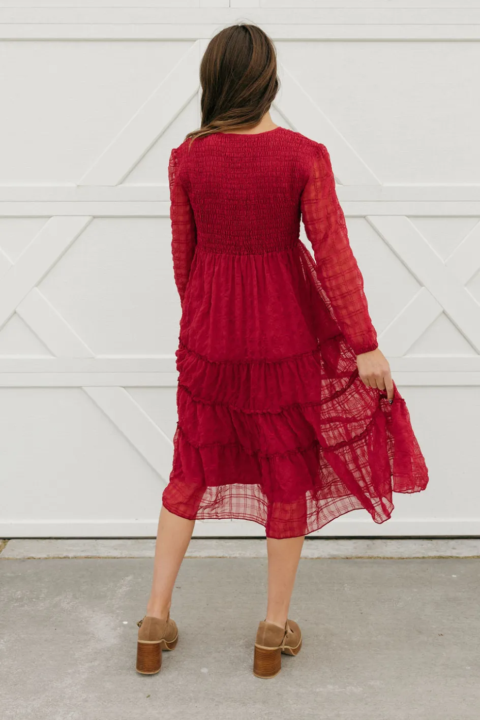 Dongguan Huoyoung Apparel Co Curtis Dress-Maroon Red Fashion