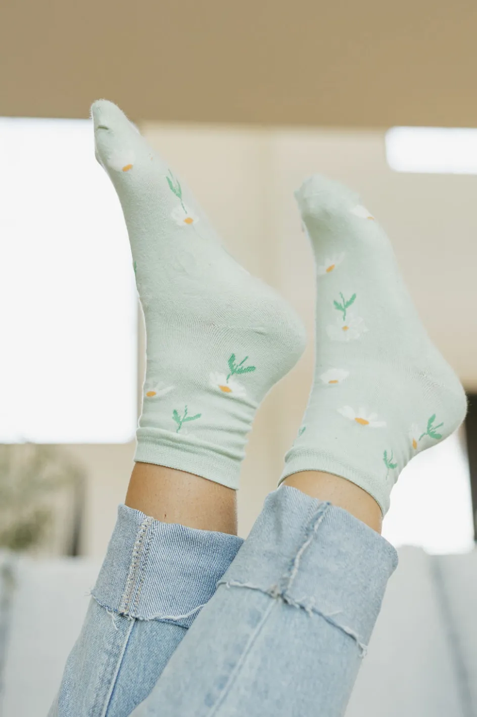 Ali Express Daisy Socks- Mint Discount