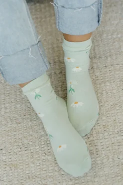 Ali Express Daisy Socks- Mint Discount