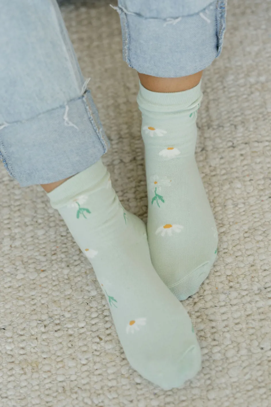 Ali Express Daisy Socks- Mint Discount