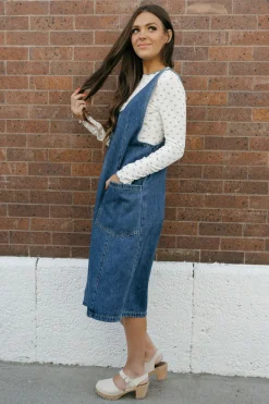 Tea N Rose Daria Dress-Indigo Blue Best