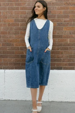 Tea N Rose Daria Dress-Indigo Blue Best