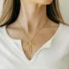 Ali Express Darling Bow Necklace- Gold Hot