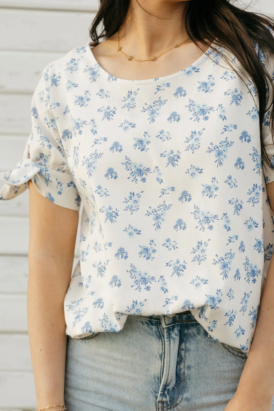 Les Amis Destiny Top-Ivory/Blue White Outlet