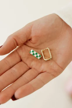 Ali Express Donnie Earrings- Green/White Online