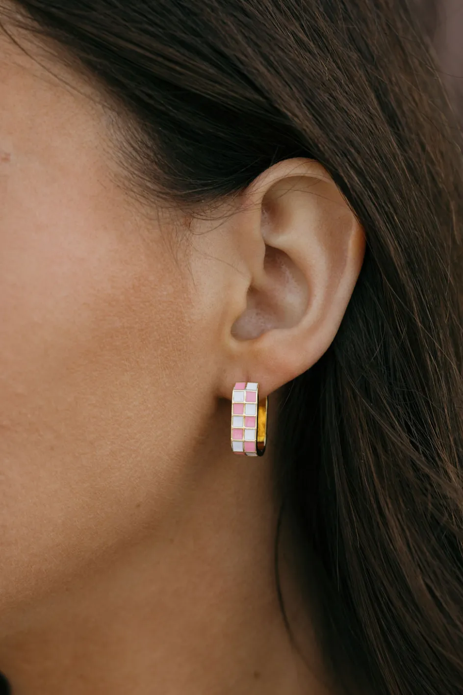 Ali Express Donnie Earrings- Pink/White Discount