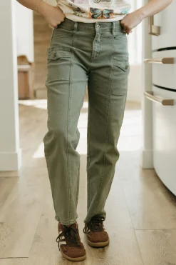 Mica Denim Elliott Pants-Hunter Green New