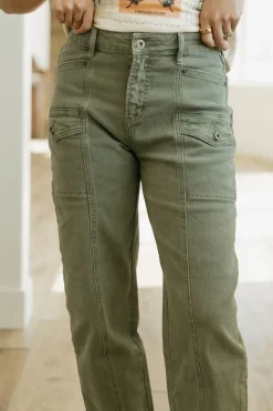 Mica Denim Elliott Pants-Hunter Green New