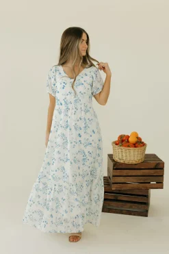 Dongguan Huoyoung Apparel Co Evie Dress-Ivory/Blue White Clearance