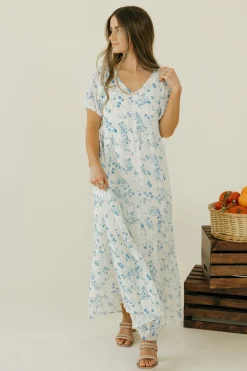 Dongguan Huoyoung Apparel Co Evie Dress-Ivory/Blue White Clearance