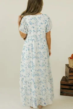 Dongguan Huoyoung Apparel Co Evie Dress-Ivory/Blue White Clearance