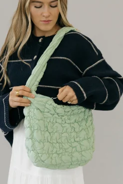 Ali Express Farris Quilted Shoulder Bag Cream/Black/Mint Discount