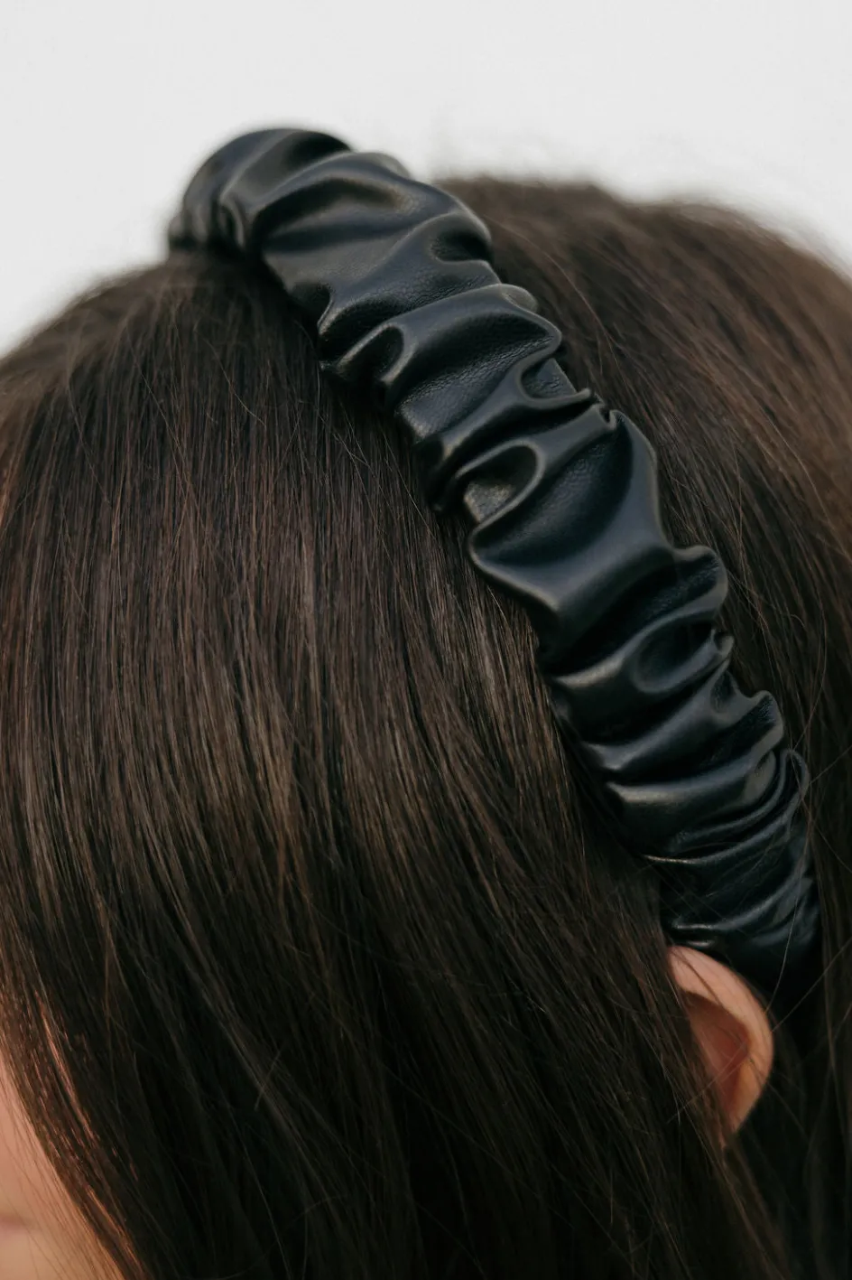Ali Express Faux Leather Headband Black/Beige Sale