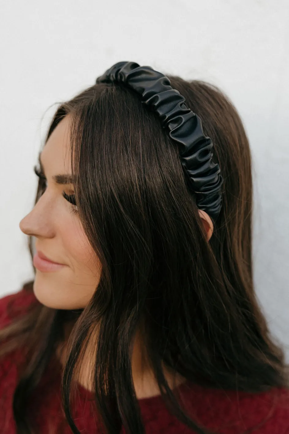 Ali Express Faux Leather Headband Black/Beige Sale