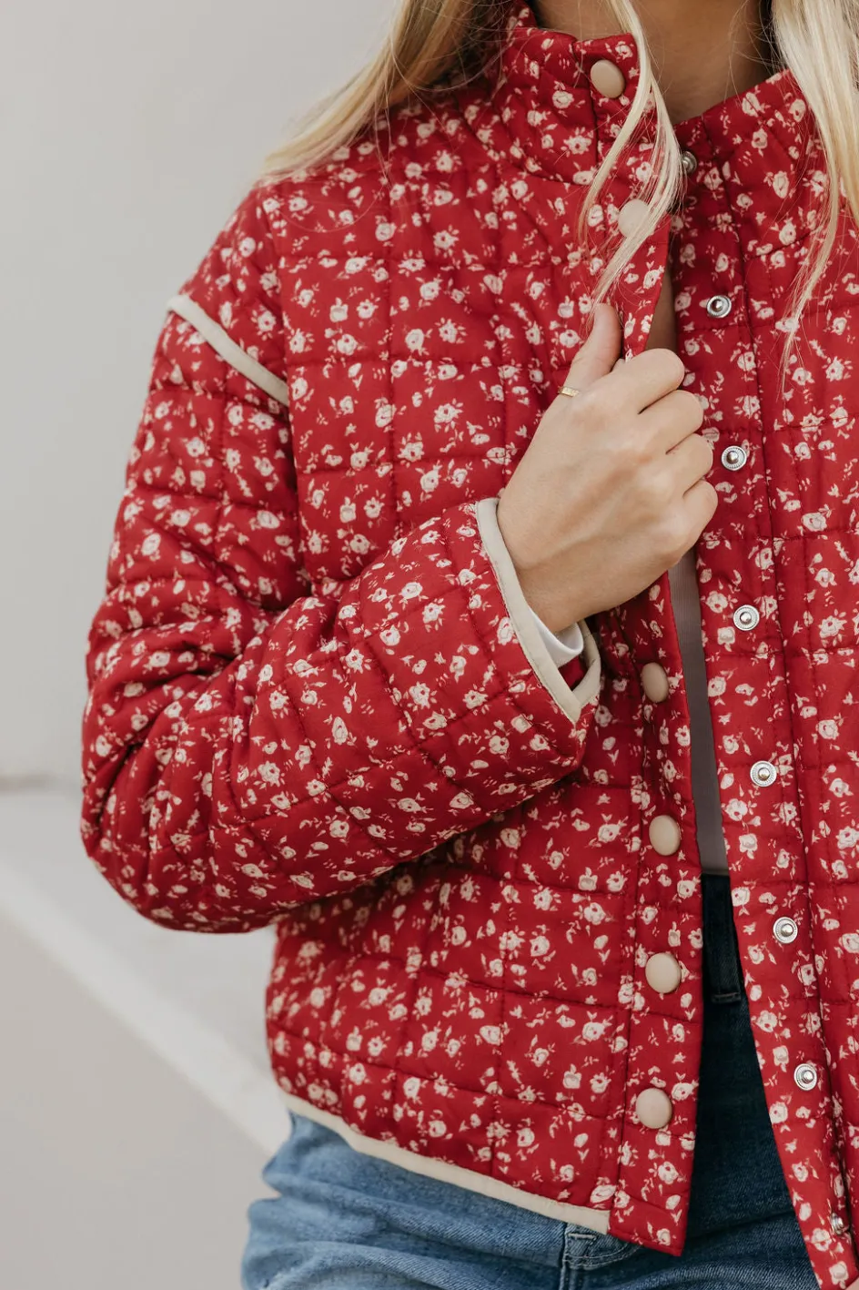 Polagram Florene Quilted Jacket-Dark Red New