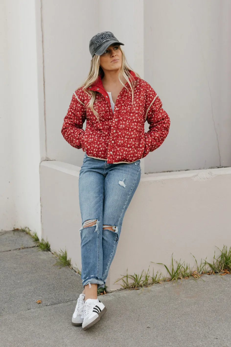 Polagram Florene Quilted Jacket-Dark Red New