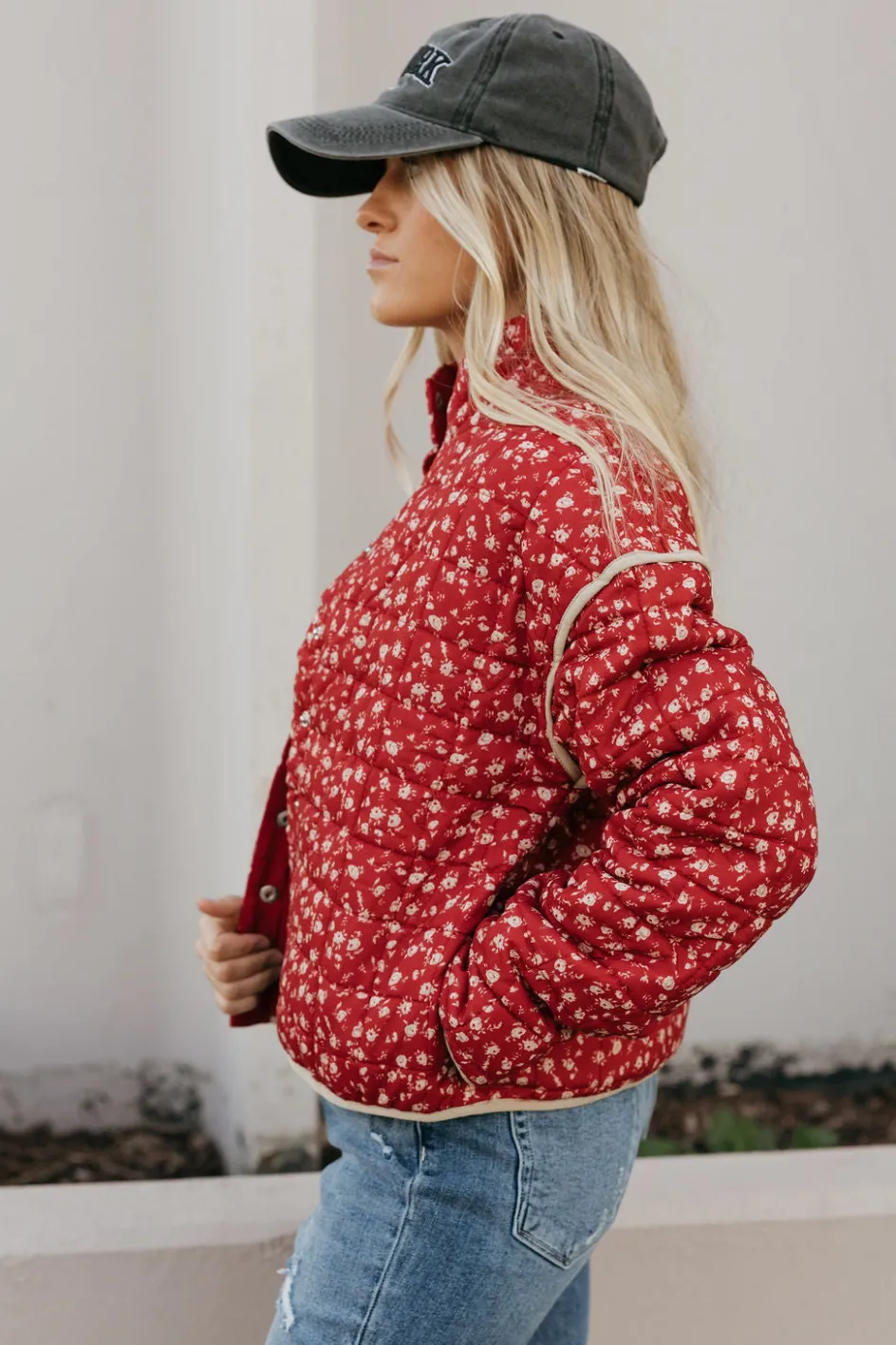 Polagram Florene Quilted Jacket-Dark Red New