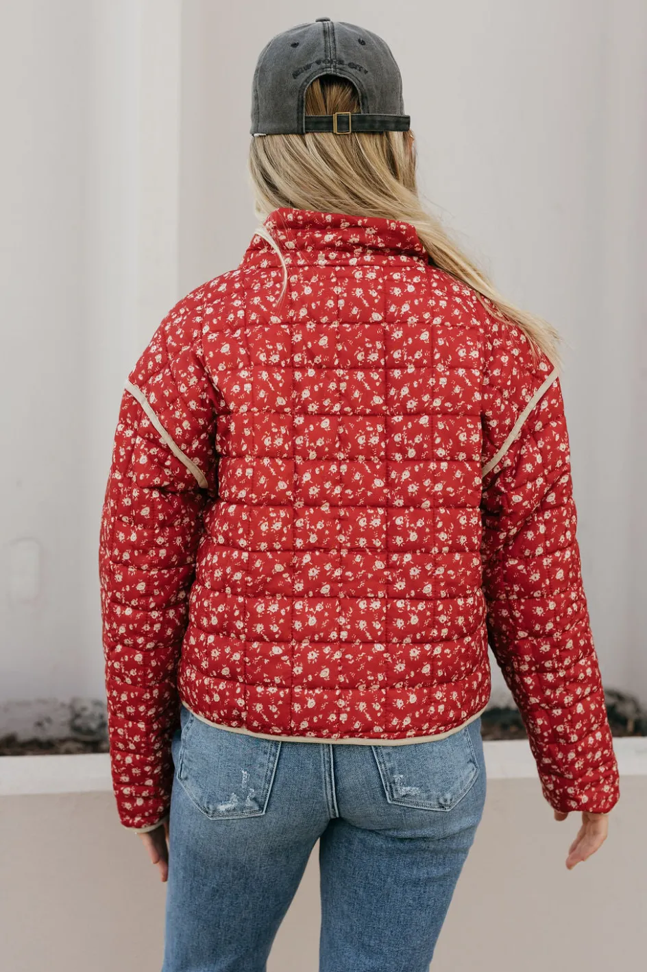 Polagram Florene Quilted Jacket-Dark Red New