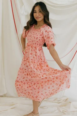 Dongguan Huoyoung Apparel Co Forever Yours Dress-Peach Multi Pink Fashion