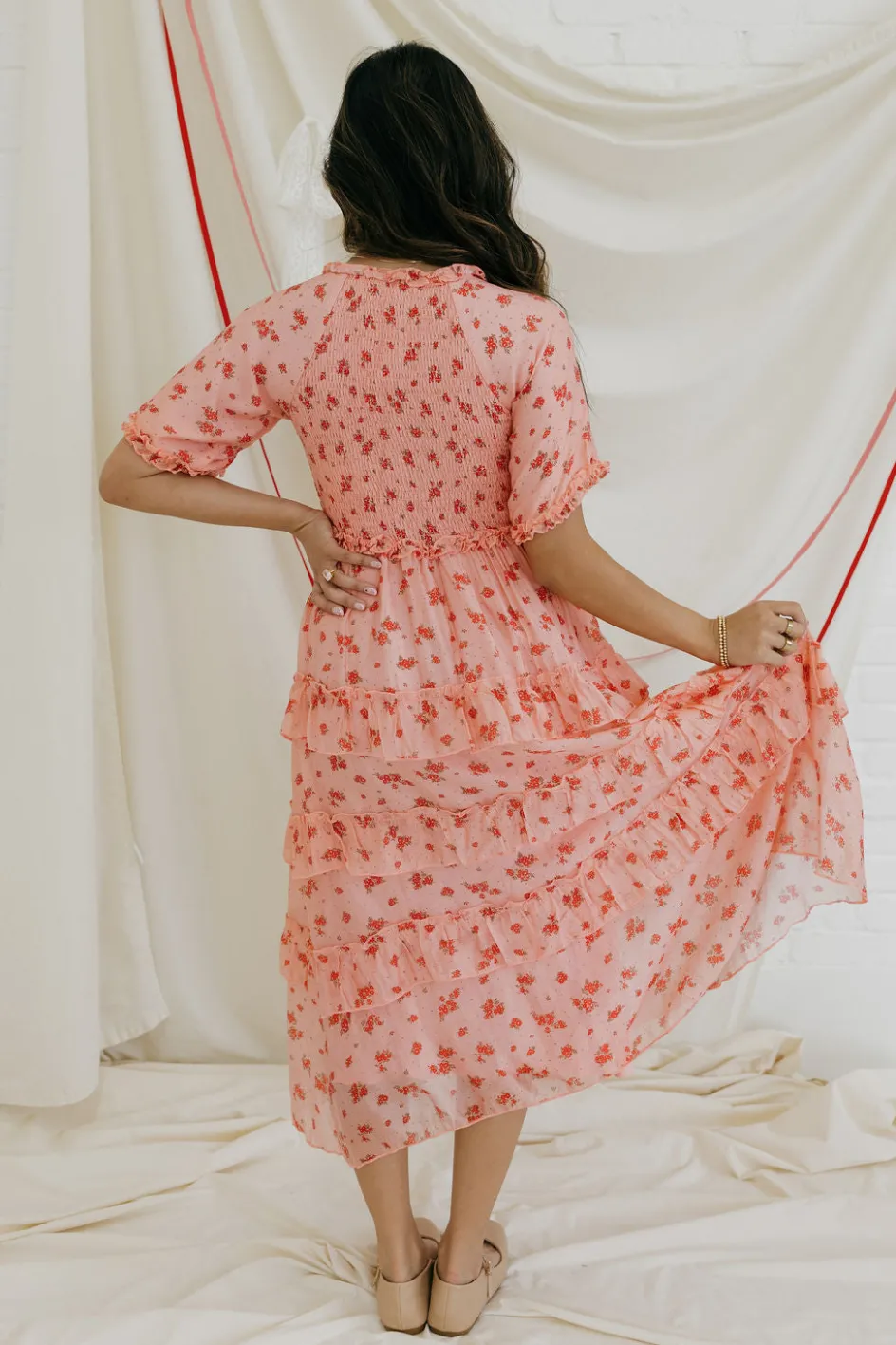 Dongguan Huoyoung Apparel Co Forever Yours Dress-Peach Multi Pink Fashion