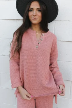 Free People Hailee Sweater Set-Rosie Pink New
