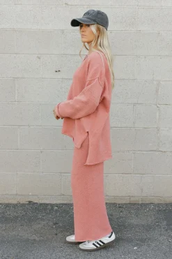 Free People Hailee Sweater Set-Rosie Pink New