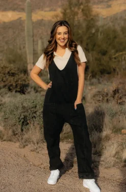 Free People High Roller Jumpsuit-Mineral Black Sale