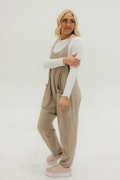 Free People Hot Shot Onesie-Mocha Latte Outlet