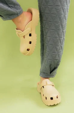 Free People Karlie Buckle Clog-Sand Dune Fashion