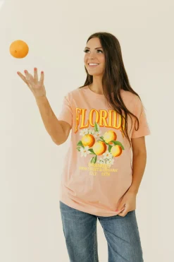 Alexis G. Fresh Oranges Tee-Peach Pink Clearance