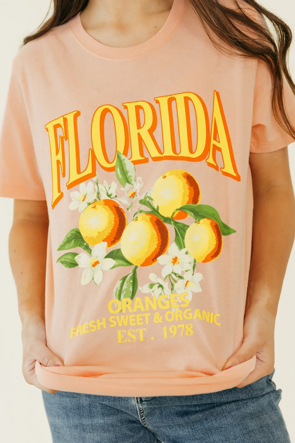 Alexis G. Fresh Oranges Tee-Peach Pink Clearance