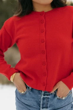 Ooh Fashion Gia Cardigan- Red Clearance