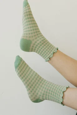 Ali Express Gingham Socks Rust/Green/SlateBlue/Grey/Black Fashion