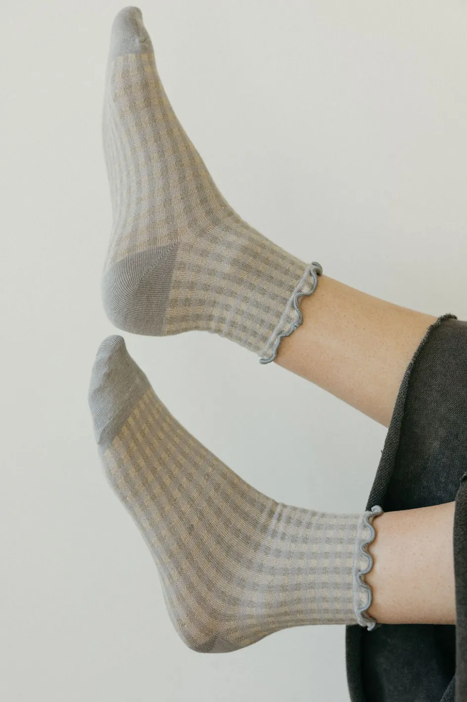Ali Express Gingham Socks Rust/Green/SlateBlue/Grey/Black Fashion