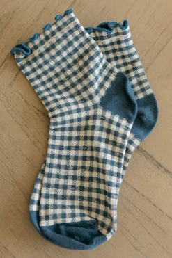 Ali Express Gingham Socks Rust/Green/SlateBlue/Grey/Black Fashion
