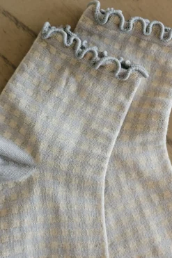 Ali Express Gingham Socks Rust/Green/SlateBlue/Grey/Black Fashion