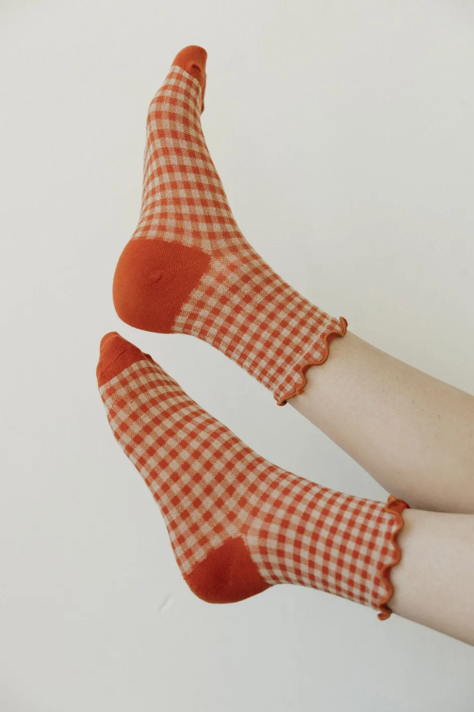 Ali Express Gingham Socks Rust/Green/SlateBlue/Grey/Black Fashion