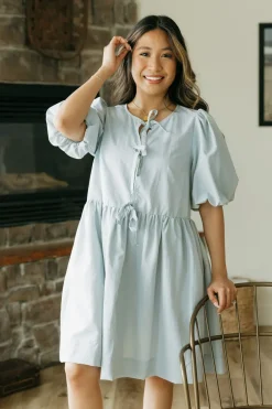 Vine & Love Gisele Dress-Light Blue Clearance