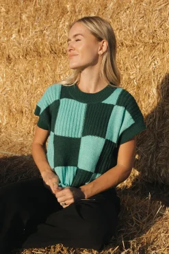 So Me Hadlee Sweater Vest-Hunter/Sage Green Hot
