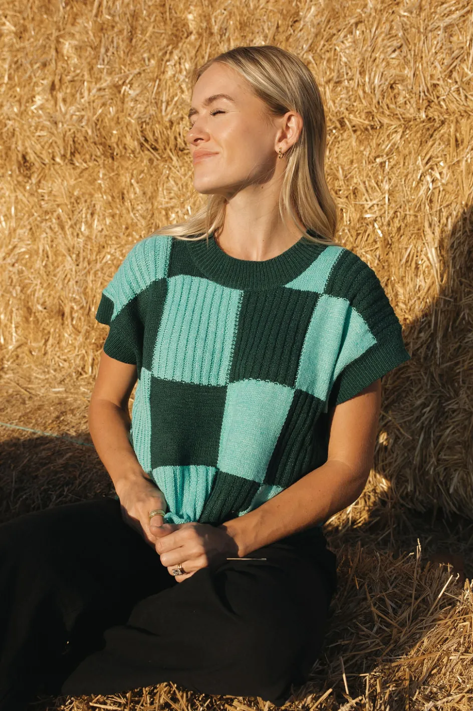 So Me Hadlee Sweater Vest-Hunter/Sage Green Hot