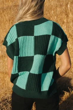 So Me Hadlee Sweater Vest-Hunter/Sage Green Hot