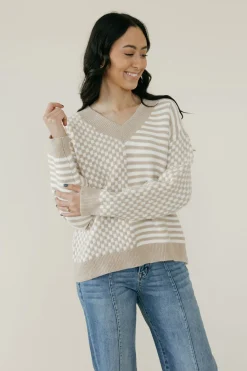 Buttermelon Haiden Sweater-Ivory/Taupe Neutral Best