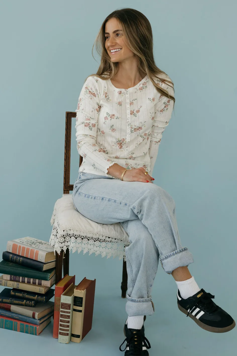 Dongguan Huoyoung Apparel Co Haisley Top-Ivory Floral Neutral Hot