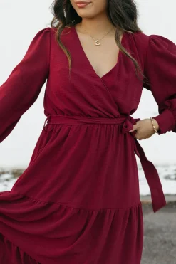 In February Harlen Dress-Burgundy Red Best