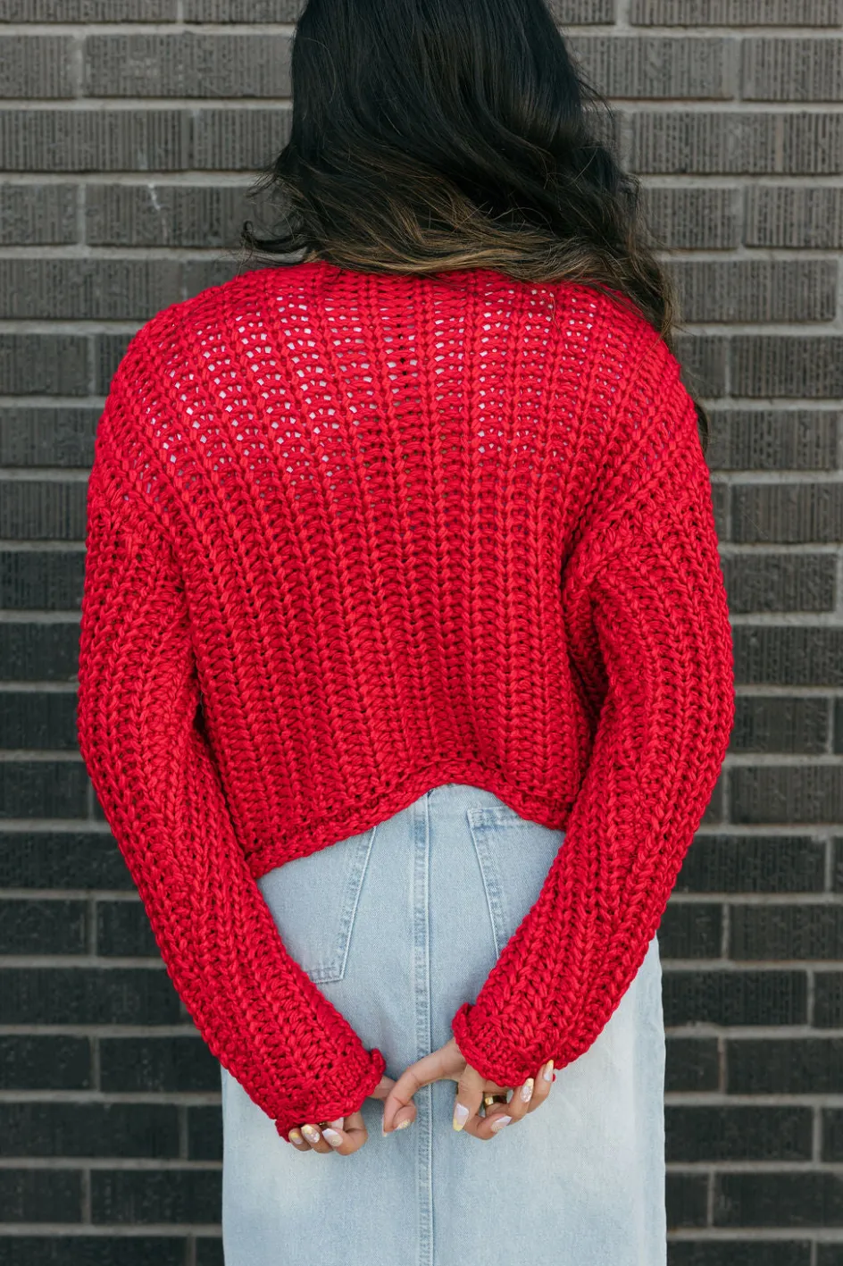 Aaron & Amber Harper Cardigan- Red Online