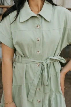 Polagram Harrison Dress-Light Olive Green Online
