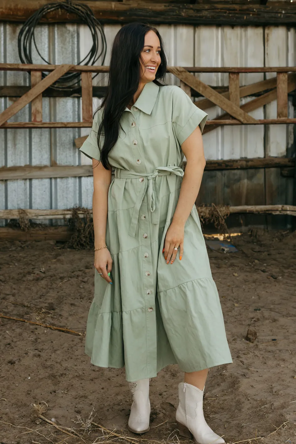 Polagram Harrison Dress-Light Olive Green Online